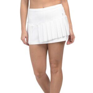 SOFIBELLA Skirt tennis golf white pleated 13" skort golf  sz LARGE   NEW